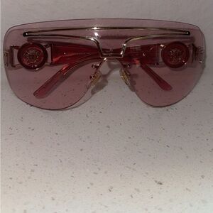 AUTHENTIC* Versace Rose-Tinted Sunglasses with Gold Accents